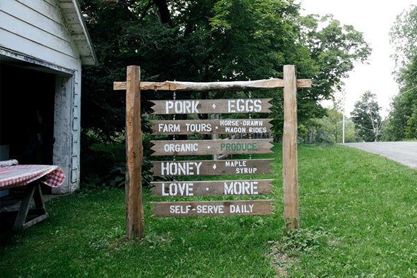 Road side farm stand sign